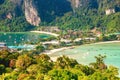 Phi Phi Island amazing View Point, view on Tonsai Village. Koh Phi Phi Don, Viewpoint. Royalty Free Stock Photo