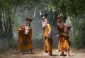 Phi ta khon festival ghost mask and colorful costume fun traditional thailand mask the show art and culture loei province Dan Sai