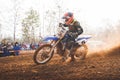 Phichit,Thailand,December 27,2015:Extreme Sport Motorcycle,The motocross competition,motocross rider cornering and free fee to see