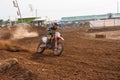 Phichit,Thailand,December 27,2015:Extreme Sport Motorcycle,The motocross competition,motocross rider cornering and free fee to see