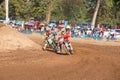 Phichit,Thailand,December 27,2015:Extreme Sport Motorcycle,The motocross competition,motocross rider cornering and free fee to see