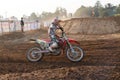 Phichit,Thailand,December 27,2015:Extreme Sport Motorcycle,The motocross competition,motocross rider cornering and free fee to see
