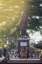 PHICHIT, Thailand - 20 Jan. 2023 : Buddha statue are located outdoors. It is a religious landmark at Wat Samnak KhunNen,PHICHIT