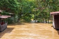 PHICHIT, THAILAND - Oct 2, 2022: Roads flooded and House after heavy rain