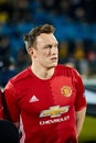 Phil Jones in match 1 8 finals of the Europa League between FC Rostov and Manchester United , 09 March 2017 in Rostov-on