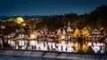 Philadelphia Boathouse Row by night