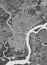 Philadelphia city plan, detailed vector map