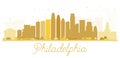 Philadelphia City skyline golden silhouette. Royalty Free Stock Photo