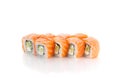 Philadelphia classic sushi roll isolated