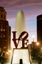 Philadelphia Love park at night Royalty Free Stock Photo