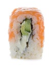 Philadelphia maki sushi isolated on a white