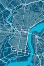 Philadelphia map. Philadelphia city map poster. Map of Philadelphia street, urban area Royalty Free Stock Photo