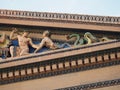 Philadelphia Museum of Art pediment close-up.