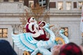 Philadelphia, PA - November 23, 2017: Santa Claus at Annual Thanksgiving Day Parade in Center City Philadelphia, PA