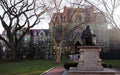 Philadelphia, PA - USA - 2-16-2024: The Benjamin Franklin statue, 1896, by sculptor John J Boyle in front of College Hall on the Royalty Free Stock Photo