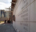 Philadelphia, PA - USA - 2-16-2024: Engraved names of enslaved people who worked at President George Washington\'s house