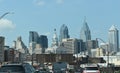 Philadelphia Skyline as Seen from the Vine Street Expressway (I-676) During a Traffic Jam