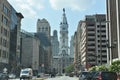 View of the Philadelphia City Hall Viewed from North Broad Street Royalty Free Stock Photo