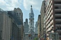 View of the Philadelphia City Hall Viewed from North Broad Street Royalty Free Stock Photo