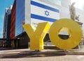 Philadelphia, PA - USA - 2-16-2024: The OY YO statue by Deborah Kass at the Weitzman National Museum of American Jewish History in