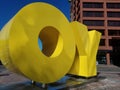 Philadelphia, PA - USA - 2-16-2024: The OY YO statue by Deborah Kass at the Weitzman National Museum of American Jewish History in