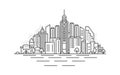 Philadelphia, Pennsylvania architecture line skyline illustration. Linear vector cityscape with famous landmarks, city