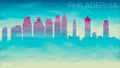 Philadelphia Pennsylvania City USA Skyline City Vector Silhouette. Broken Glass Abstract Geometric Dynamic Textured. Banner Backgr