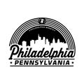 Philadelphia, Pennsylvania. Logo design template. Vector illustration. Royalty Free Stock Photo