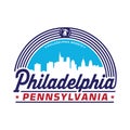 Philadelphia, Pennsylvania. Logo design template. Vector illustration. Royalty Free Stock Photo