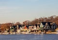 Boathouse Row in Fairmount Park, Philadelphia, Pennsylvania Royalty Free Stock Photo