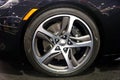 Philadelphia, Pennsylvania, U.S.A - February 9, 2020 - The allow wheel of the black color 2020 Karma Revero GT extended range