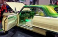 Philadelphia, Pennsylvania, U.S.A - February 9, 2020 - The green and cream color of 1963 Chevy Impala SS antique car