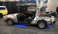 Philadelphia, Pennsylvania, U.S.A - February 9, 2020 - The silver DMC DeLorean car used in the Back To The Future movie