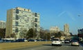 Philadelphia, Pennsylvania, U.S.A - February 9, 2020 - The view of the traffic on Interstate 676 East and 30 East into the city Royalty Free Stock Photo