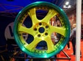 Philadelphia, Pennsylvania, U.S.A - February 9, 2020 - A yellow and green sports wheel