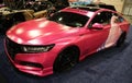 Philadelphia, Pennsylvania, U.S - January 14, 2024 - A Honda Accord decorated with bright pink sticker and decal