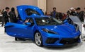 Philadelphia, Pennsylvania, U.S - January 14, 2024 - The Riptide blue metallic color of the new 2024 Chevrolet Corvette Stingray