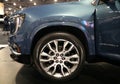 Philadelphia, Pennsylvania, U.S.A - January 14, 2024 - A silver alloy wheel of the new 2024 GMC Arcadia SUV Royalty Free Stock Photo