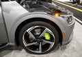 Philadelphia, Pennsylvania, U.S.A - January 14, 2024 - The silver alloy wheel of the new 2024 Kia EV6 GT