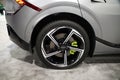 Philadelphia, Pennsylvania, U.S.A - January 14, 2024 - The silver alloy wheel of the new 2024 Kia EV6 GT