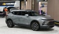 Philadelphia, Pennsylvania, U.S - January 14, 2024 - The silver color of the new 2024 Chevrolet Blazer midsize sporty SUV