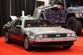 Philadelphia, Pennsylvania, U.S - January 14, 2024 - The silver DMC DeLorean car used in the Back To The Future movie