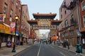 Philadelphia, Pennsylvania, U.S - June 29, 2023 - The famous and beautiful Chinatown \'Friendship Arch\' on the street