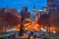 Philadelphia, Pennsylvania, USA in autumn overlooking Benjamin Franklin Parkway Royalty Free Stock Photo