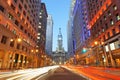 Philadelphia, Pennsylvania, USA cityscape on Broad Street with City Hall