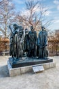 Philadelphia, Pennsylvania, USA - December, 2018 - The Burghers of Calais in the Gardens of Rodin Museum in Philadelphia Royalty Free Stock Photo