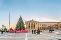 Philadelphia, Pennsylvania, USA - December, 2018 - Christmas tree at Philadelphia Museum of Art Royalty Free Stock Photo