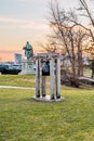 Philadelphia, Pennsylvania, USA - December, 2018 - Sunset at dÃ¢â¬â¢Harnoncourt Sculpture Garden, Museum of Art Royalty Free Stock Photo