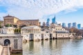 Philadelphia, Pennsylvania, USA - December, 2018 - View from Fairmount Water Works Garden, Philadelphia Art Museum Royalty Free Stock Photo