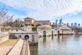 Philadelphia, Pennsylvania, USA - December, 2018 - View from Fairmount Water Works Garden, Philadelphia Art Museum Royalty Free Stock Photo